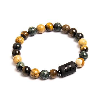 European And American New Natural Picture Tigereye Twelve Constellation Beaded Bracelet Limorista
