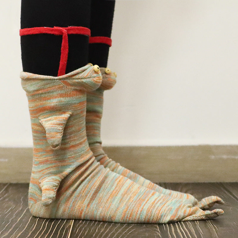 Funny Shark Chameleon Cartoon Socks Limorista