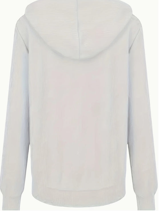 Zip Up Drawstring Hoodies, Casual Soldi Long Sleeve Sweatshirt Limorista
