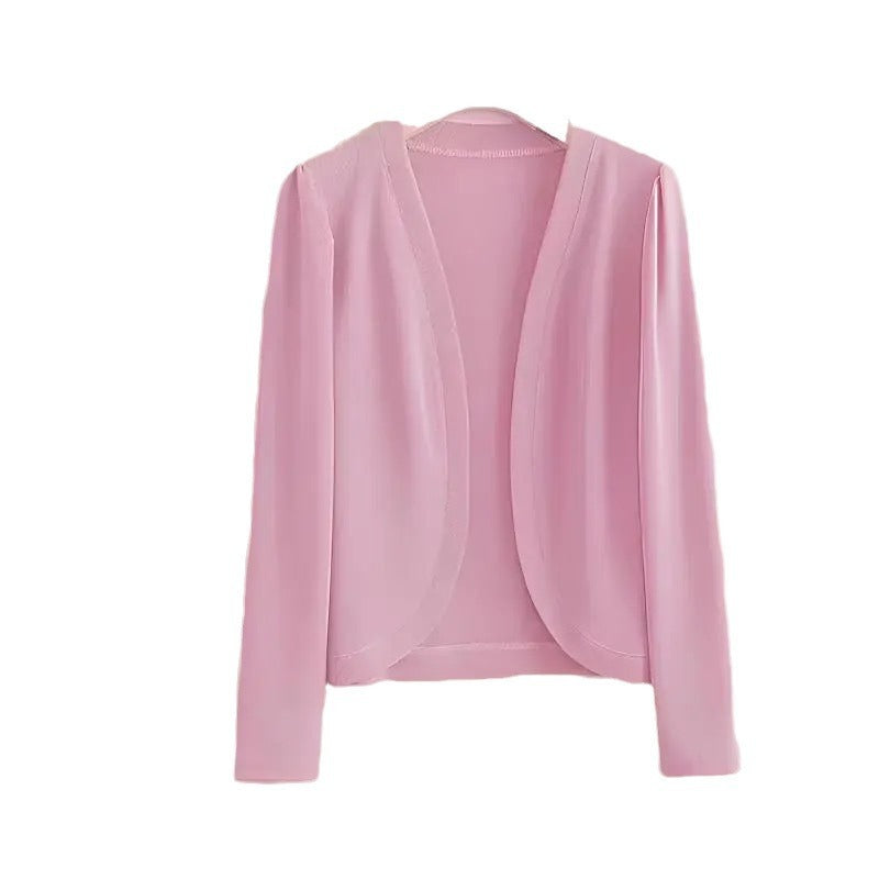 Shawl Cardigan Short Cardigan Pure Color All-matching Women Limorista