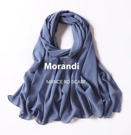 Pure Color Pearl Chiffon Scarf Headcloth Veil Chiffon Scarf Limorista