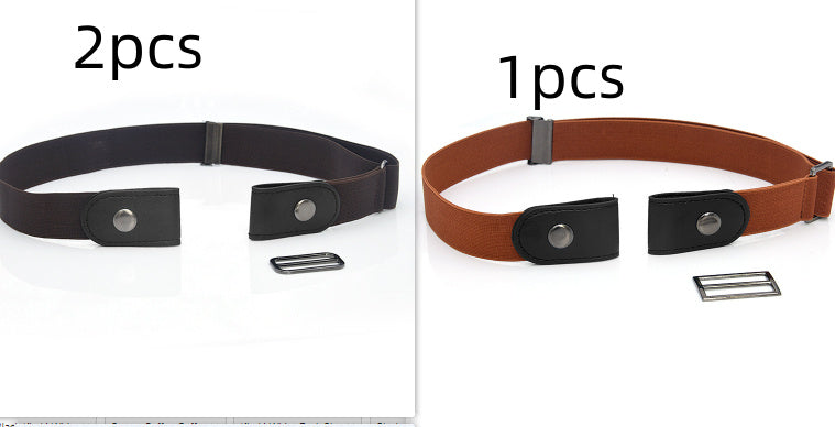 New Slim Elastic Invisible Belt Simple Lazy Belt Fat Elastic Leather Limorista