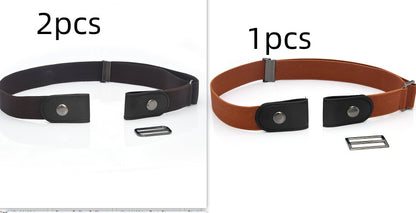 New Slim Elastic Invisible Belt Simple Lazy Belt Fat Elastic Leather Limorista