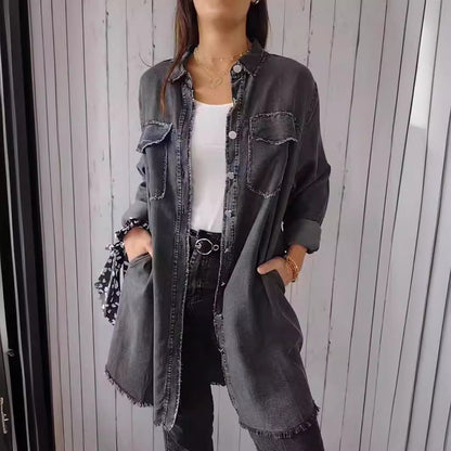 Jean-like Cloth Casual Long Shirt Coat Limorista