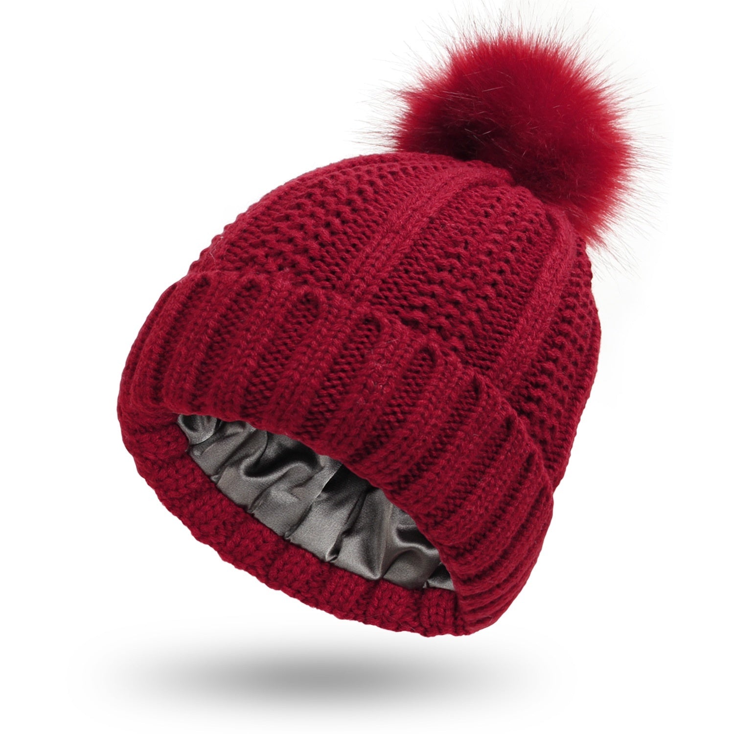Woolen Cap Knitted Protection Hairstyle Silky Stretch Satin Knitted Hat Limorista