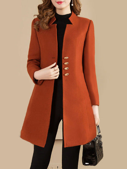 Autumn And Winter Slim Korean Style Solid Color Women&