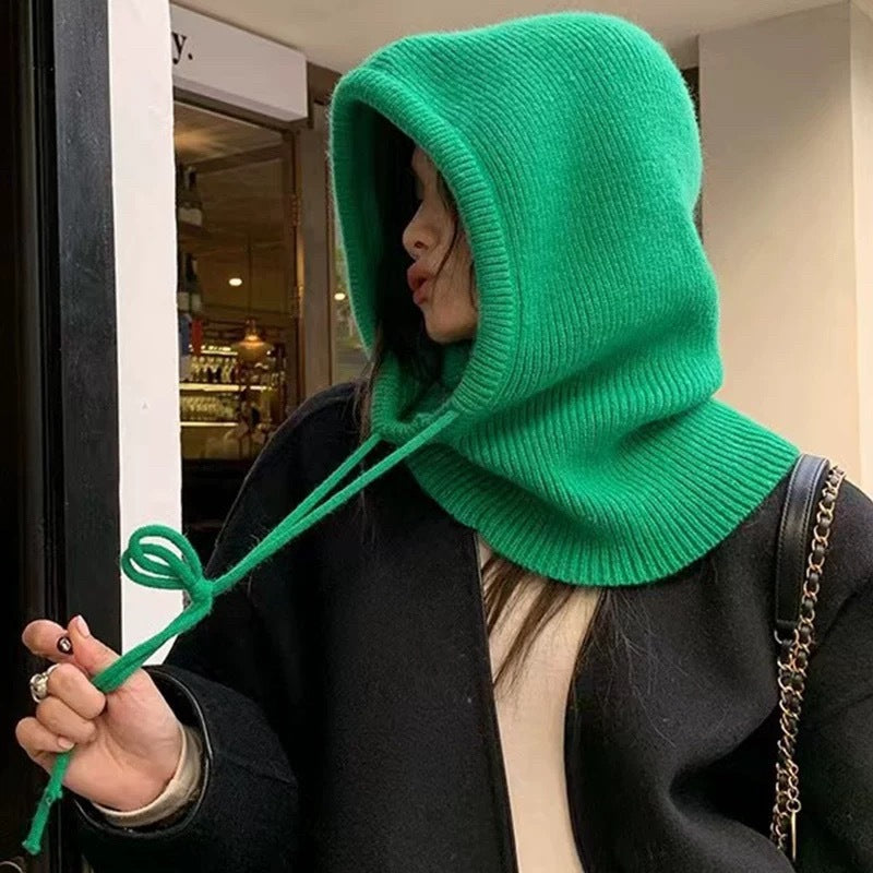 Autumn And Winter Knitting Scarf Integrated Sleeve Cap Limorista