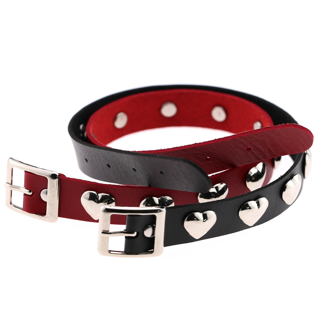 Fan Original New Punk Gothic Love Heart-shaped Rivets Pin Buckle Necklace Limorista