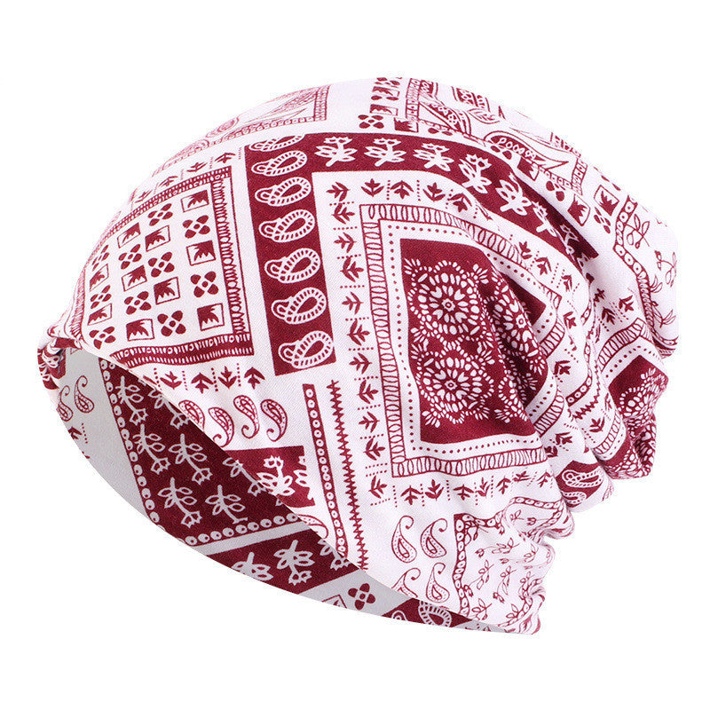 New Warm Couples Pullover Print Bandana Hat Limorista