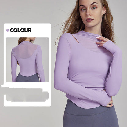 Yoga Clothes Long-sleeved Top With Chest Pad Slim Fit Slimming Limorista