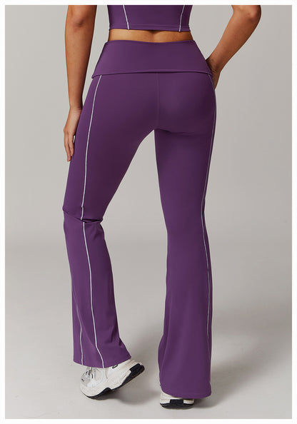 High Waist Nude Feel Yoga Pants Sports Fitness Wide-leg Casual Pants Limorista