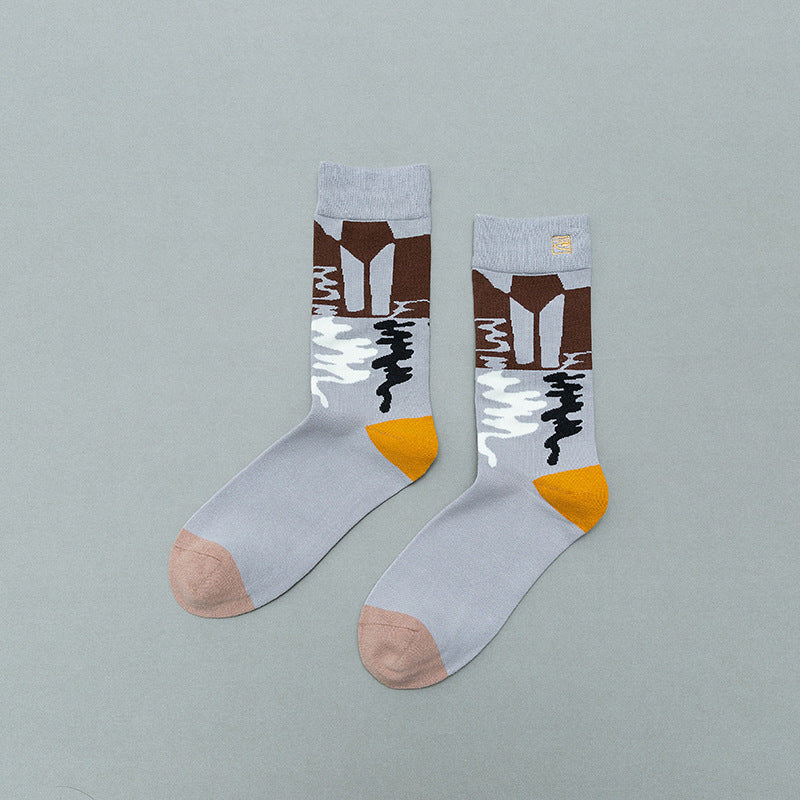 Retro Mid tube socks street art skateboard socks Limorista