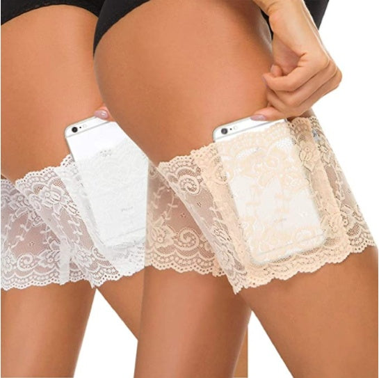 Lace Pocket Thigh Slip Resistant Socks Limorista