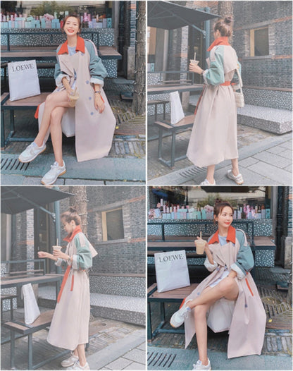 Contrasting color workwear coat Limorista