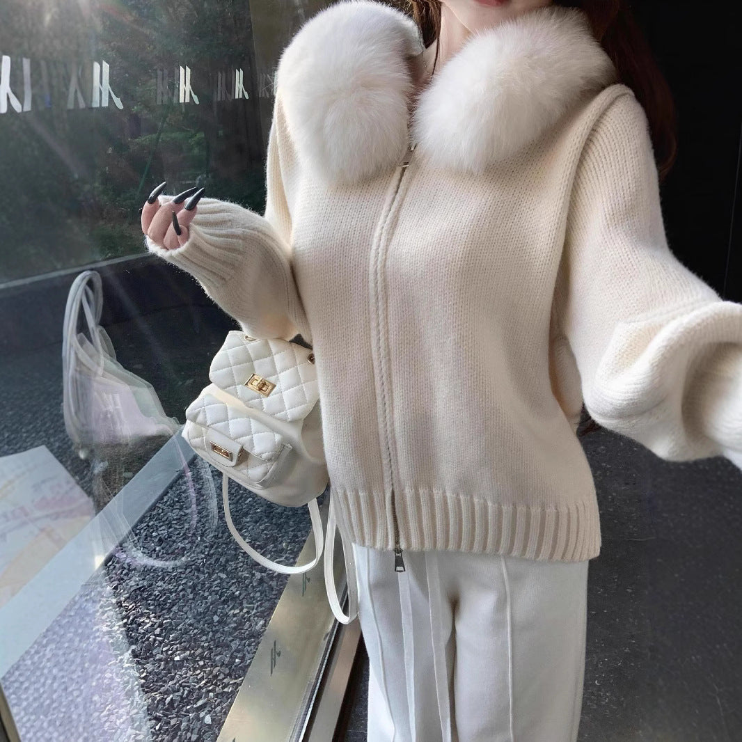 Shirt Small Imitation Fox Fur Collar Coat Women&