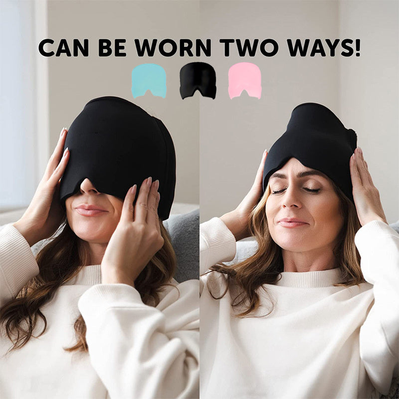 Ice Compress Headache Eye Mask Hat Relief For Migraines, Stress, And Tension Massage Tool Limorista