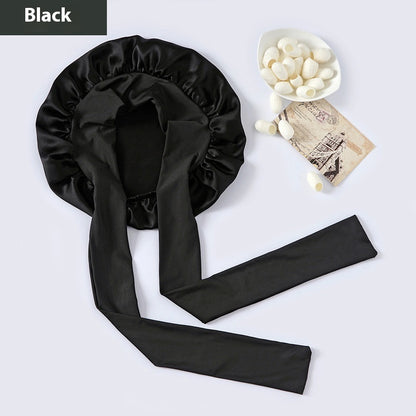Wide-brimmed Lace-up Adjustable Elastic Large Silk Nightcap Limorista