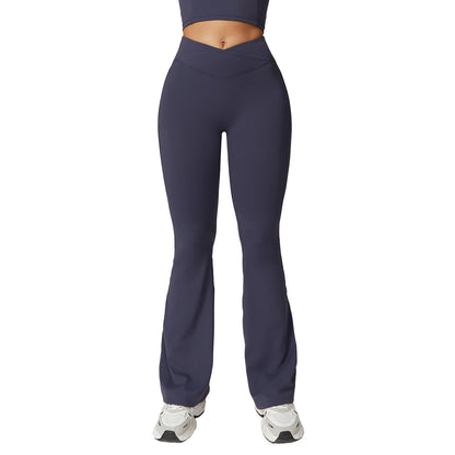 Hip Lifting Yoga Bell-bottom Pants Nude Feel Cross High Waist Limorista