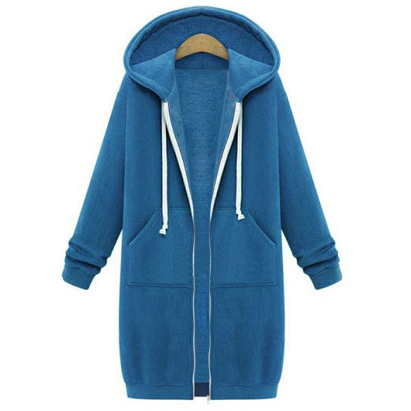 Hooded Long Sleeve Sweater Fleece Long Jacket Limorista