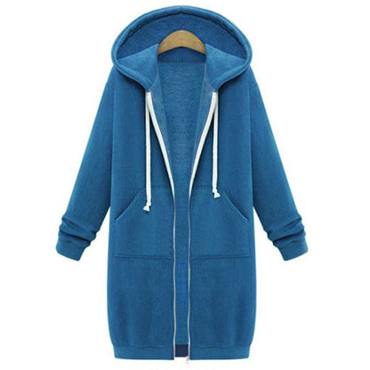 Hooded Long Sleeve Sweater Fleece Long Jacket Limorista