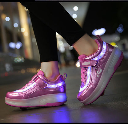 Sports Shoelace Wheels Shoes Men And Women Pulley Student Single And Double Wheel Limorista