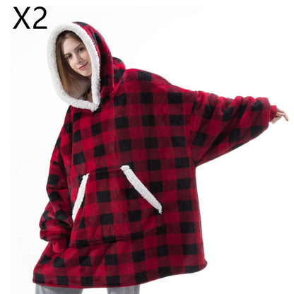 Men And Women Can Wear Zipper Flannel Lazy Blanket Limorista