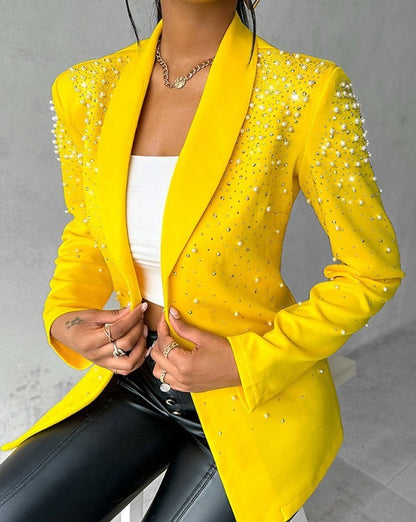 Fashion Casual Bubble Beads Small Suit Women&