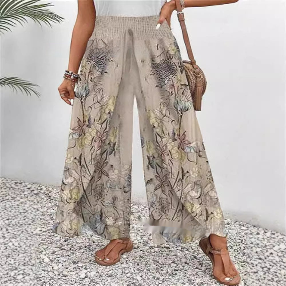 European And American Fashion Positioning Printed Casual Loose Wide-leg Pants Limorista