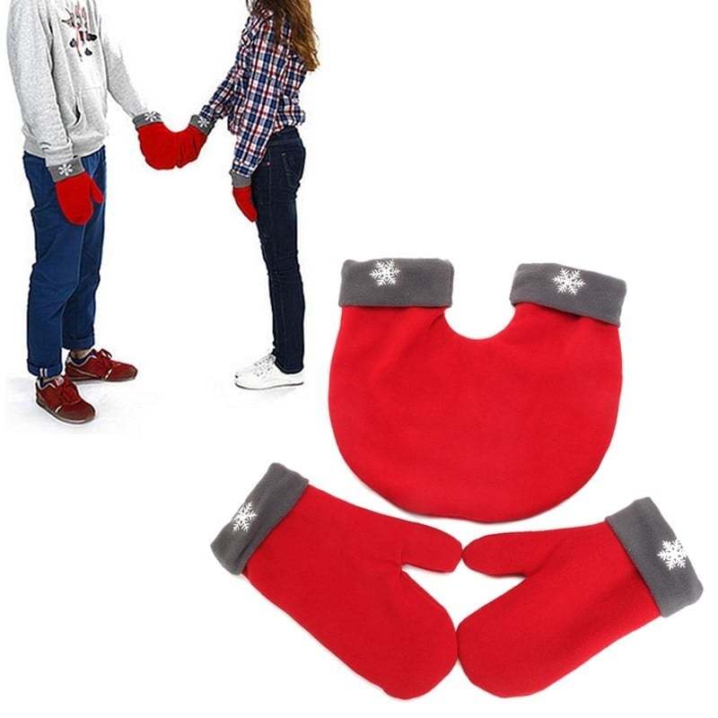 Couple Lovers Gloves Polar Fleece Sweethearts Thicken Winter Warm Lining Glove Christmas Gift Lovers Mittens Limorista