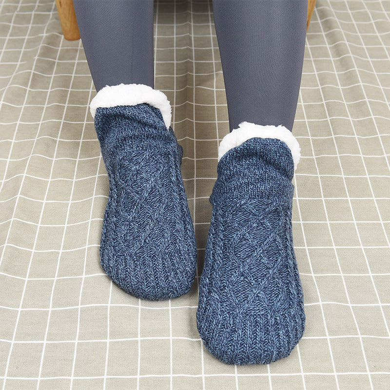 In Winter Add Fleece And Thicken Warm Slippers And Socks Limorista