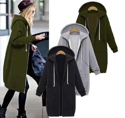 Hooded long-sleeved winter sweater women&