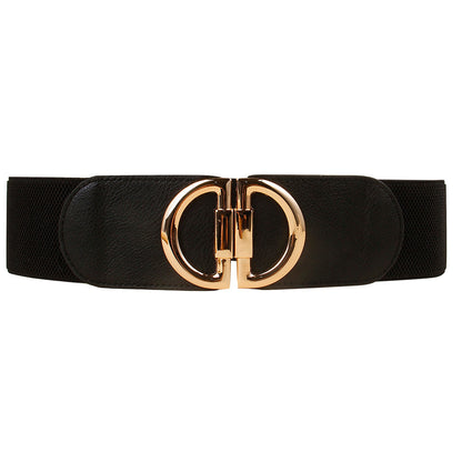 Elastic A Pair Of Buckles Wide Belt Women Limorista