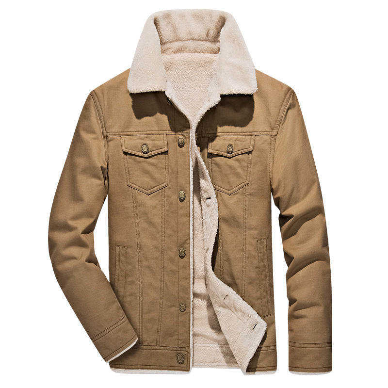 Winter plus velvet thick denim jacket Limorista