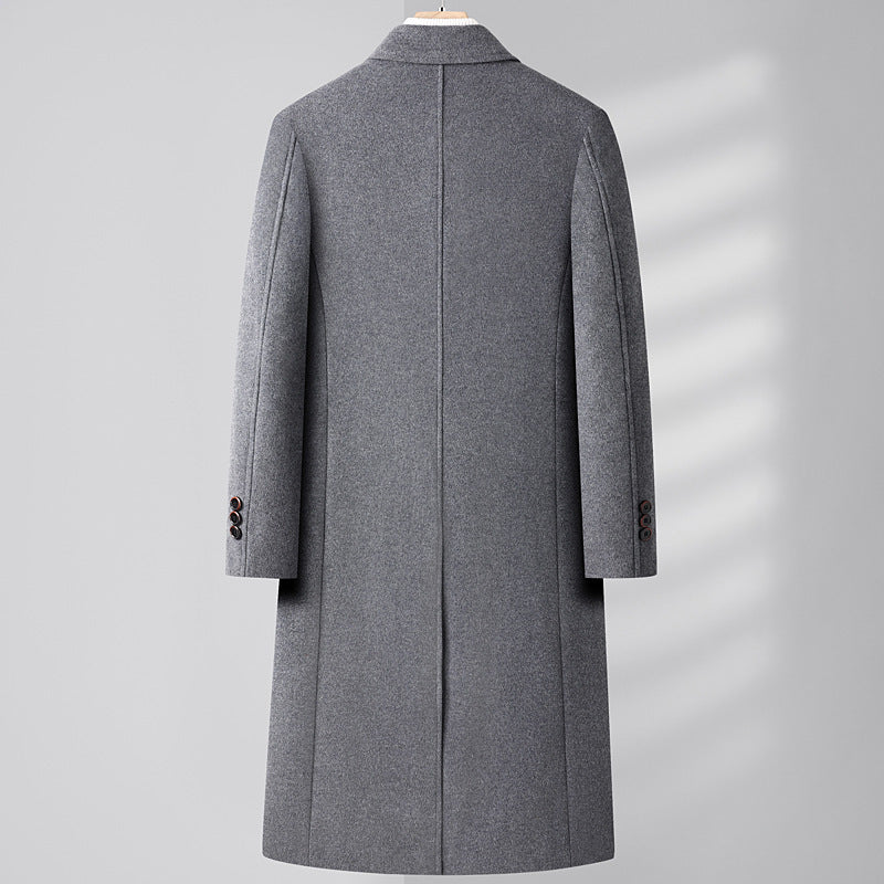 Autumn And Winter Woolen Coat Overknee Long Double Breasted Oblique Pocket Limorista