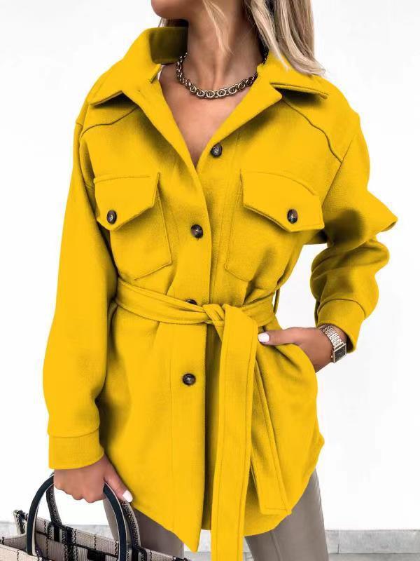 Fashionable Lace-up Small Fragrant Jacket With Pockets Limorista
