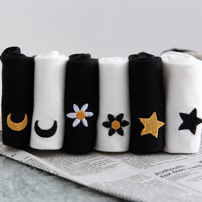 Stars And Moon Pure Color High-top Stockings Jk Socks Tide Socks Limorista