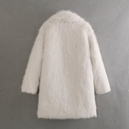 Loose Fashion Mid-length Fur Overcoat Coat Limorista