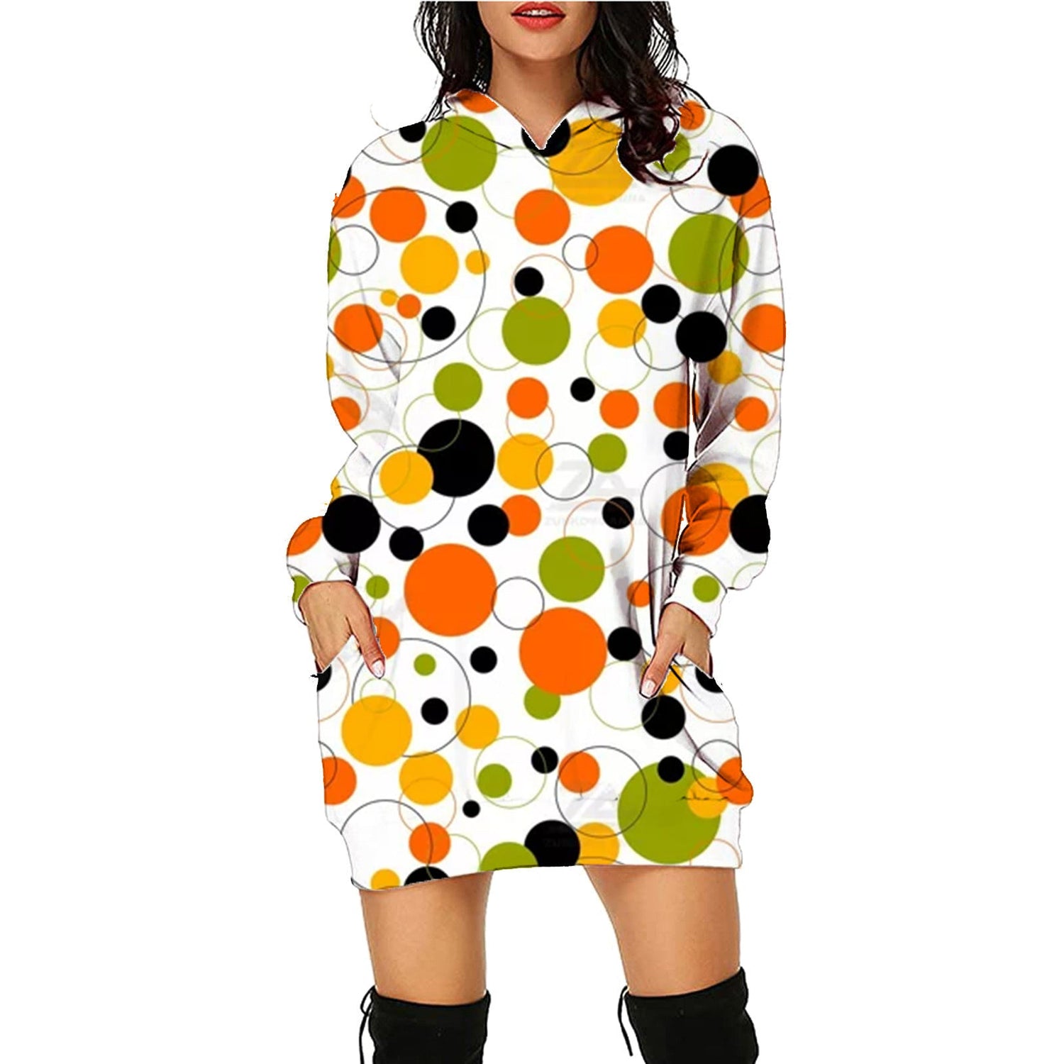 Halloween Print Long Hoodie With Pockets Sweater Long Sleeve Clothes Women Limorista