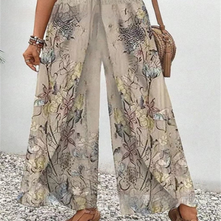 European And American Fashion Positioning Printed Casual Loose Wide-leg Pants Limorista