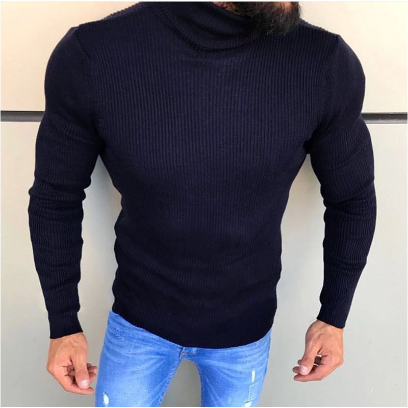 High collar striped sweater Limorista