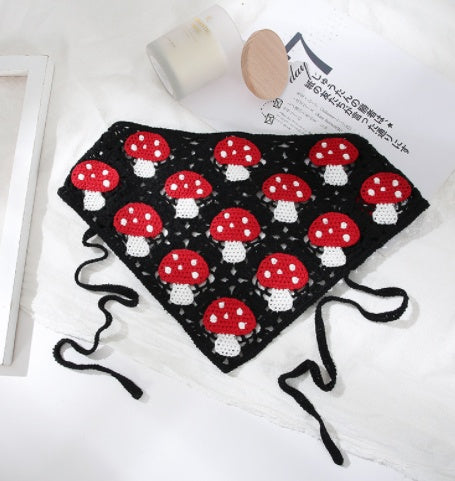 Fruit Triangle Scarf Tai Cross Border Crochet Cotton Strawberry Strap Wrap Turban Limorista