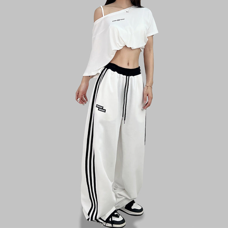 European And American Street Dance Fashion Brand Stitching Waist Pants Limorista