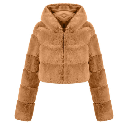 Solid Color Faux Fur Coat Jacket Fashion Limorista