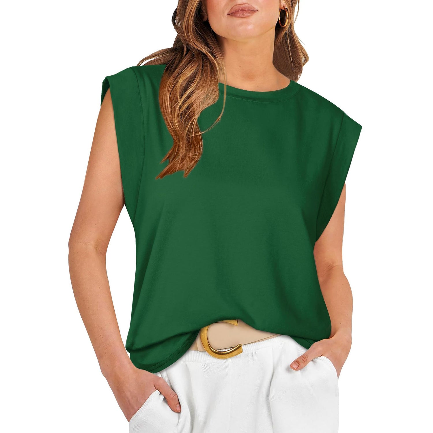Round Neck Loose Short Sleeves Striped Top For Women Limorista