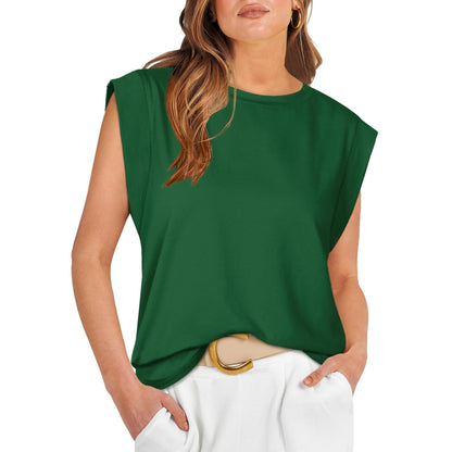 Round Neck Loose Short Sleeves Striped Top For Women Limorista