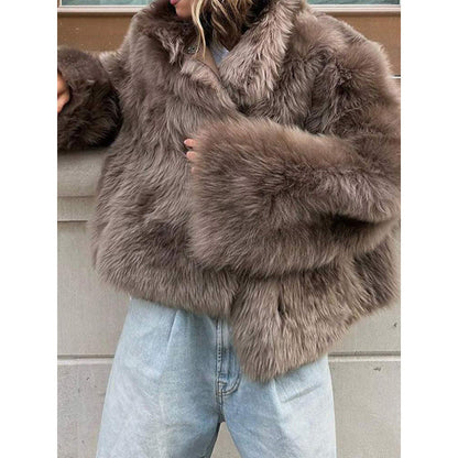 Plush Fur Coat Fashion Casual And Comfortable Eye-catching Warm Limorista