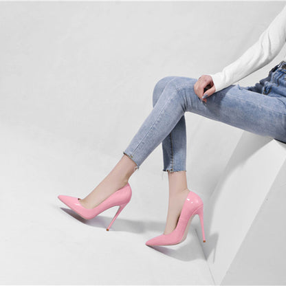 Pointed Toe Stiletto High Heels Size Patent Leather Single Shoes Limorista