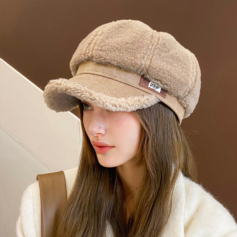 Autumn And Winter Woolen Thick Warm Peaked Cap Limorista