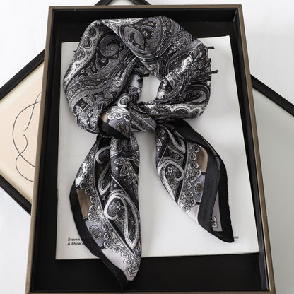 Artificial Silk Striped High-grade Korean Style Stylish Beach Arm Bag Silk Scarf Limorista