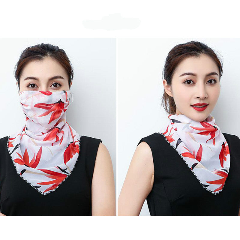Hanging Ear Thin Face-covering Scarf Triangle Veil Scarf Limorista